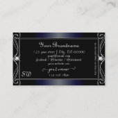 Zwart donkerblauw  mousserend Diamonds Visitekaartje (Achterkant)