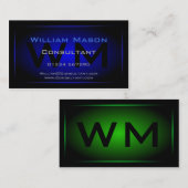 Zwart-donkerblauw-omhuld monogram - Visitekaartje (Voorkant / Achterkant)