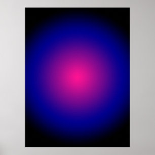 Zwart Donkerblauw Paarse en Hete Roze Verloop Poster