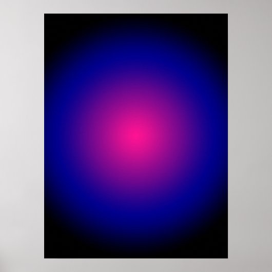 Zwart Donkerblauw Paarse en Hete Roze Verloop Poster (Voorkant)