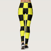 Zwart-donkergele controllerpatroonpatronen leggings (Achterkant)