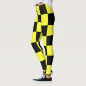 Zwart-donkergele controllerpatroonpatronen leggings (Links)