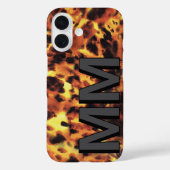 Zwart Donkergrijs Monogrammed Tortoiseshell Case-Mate iPhone Case (Achterkant)