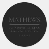 Zwart-donkergrijs Ronde Sticker (Voorkant)