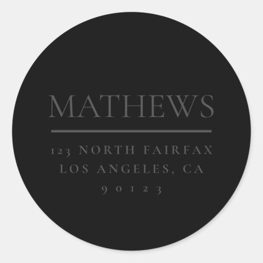 Zwart-donkergrijs Ronde Sticker (Voorkant)