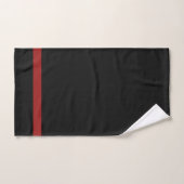 Zwart + donkerrood bad handdoek (Handdoek)