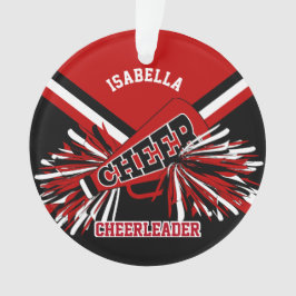 Zwart, Donkerrood en wit 📣 Cheerleader Ornament