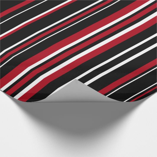 Zwart, donkerrood en wit gestreept inpakpapier (Hoek)