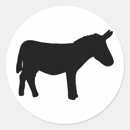 zwart Donkey-pictogram Ronde Sticker (Voorkant)