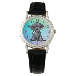 Zwart DOODLE Puppy Horloge