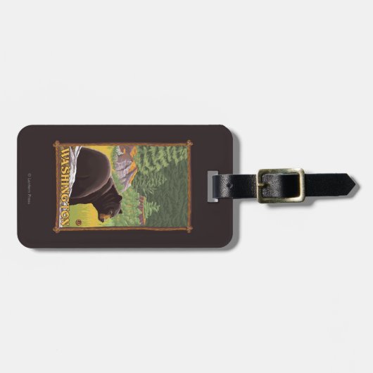 Zwart draag in Bos - Washington Bagagelabel (Voorkant horizontaal)