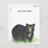 Zwart draag teddybeer briefkaart (Voorkant / Achterkant)