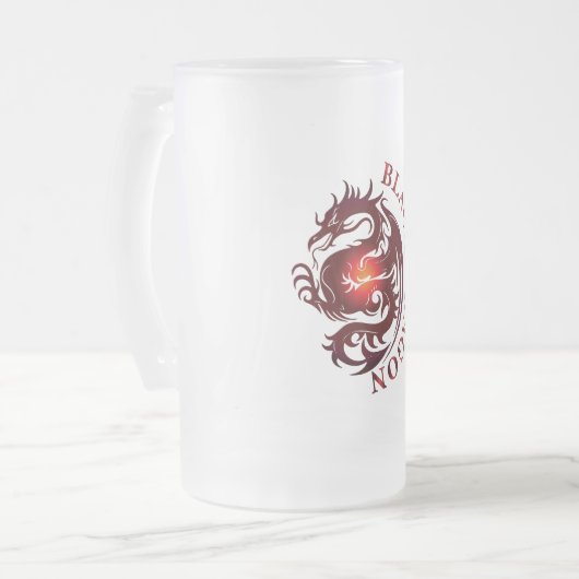 Zwart Dragon Bier Glas Matglas Bierpul (Voorkant links)