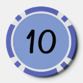 Zwart Dragon blauw 10 gestreepte poker chip (Achterkant)
