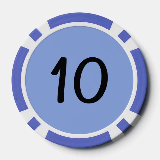 Zwart Dragon blauw 10 gestreepte poker chip (Achterkant)