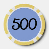 Zwart Dragon blauw geel 500 gestreepte poker chip (Achterkant)