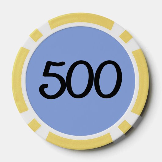 Zwart Dragon blauw geel 500 gestreepte poker chip (Achterkant)