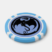 Zwart Dragon blauw lt blauw 50 gestreepte poker ch Poker Chips (Enkel)