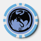 Zwart Dragon blauw lt blauw 50 gestreepte poker ch Poker Chips (Voorkant)