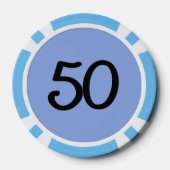 Zwart Dragon blauw lt blauw 50 gestreepte poker ch Poker Chips (Achterkant)