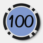 Zwart Dragon blauw zwart 100 gestreepte poker chip (Achterkant)