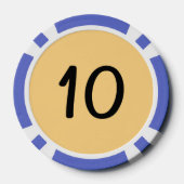 Zwart Dragon goud blauw 10 gestreepte poker chip (Achterkant)