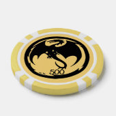 Zwart Dragon goud geel 500 gestreepte poker chip (Enkel)