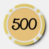 Zwart Dragon goud geel 500 gestreepte poker chip (Achterkant)
