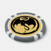 Zwart Dragon goud grijs 1 gestreepte poker chip (Enkel)