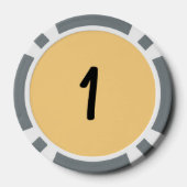 Zwart Dragon goud grijs 1 gestreepte poker chip (Achterkant)