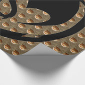 Zwart Dragon goud inspringen glanzend inpakpapier (Hoek)