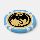 Zwart Dragon goud lt blauw 50 gestreepte poker chi Poker Chips (Enkel)