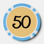 Zwart Dragon goud lt blauw 50 gestreepte poker chi Poker Chips (Achterkant)