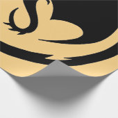 Zwart Dragon goud mat inpakpapier groot (Hoek)