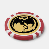 Zwart Dragon goud rood 5 gestreepte poker chip (Enkel)