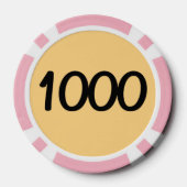 Zwart Dragon goud roze 1000 gestreepte poker chip (Achterkant)