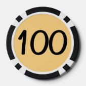 Zwart Dragon goud zwart 100 gestreepte poker chip (Achterkant)
