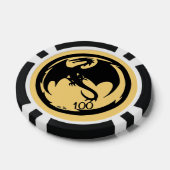 Zwart Dragon goud zwart 100 gestreepte poker chip (Enkel)