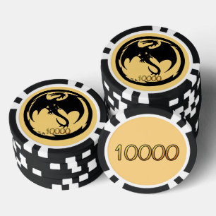 Zwart Dragon goud zwart goud 10K streep poker chip