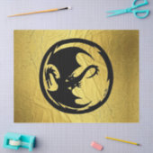 Zwart Dragon gouden ader tissuepapier groot (Craft)