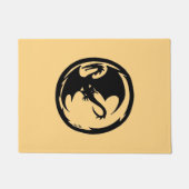 Zwart Dragon gouden kleine deurmat (Voorkant)