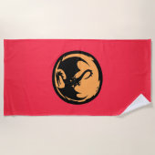 Zwart Dragon gouden koraal strandlaken (Voorkant)