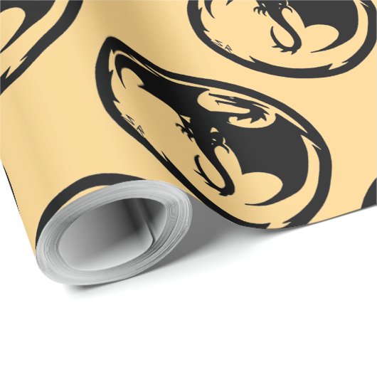 Zwart Dragon gouden matte wikkelpapier medium Cadeaupapier (Rol Hoek)