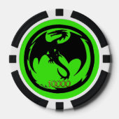 Zwart Dragon grn zwart goud 10K streep poker chip (Voorkant)