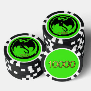 Zwart Dragon grn zwart goud 10K streep poker chip