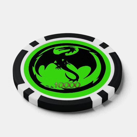 Zwart Dragon grn zwart goud 10K streep poker chip (Enkel)