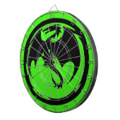 Zwart Dragon groen dartboard Dartbord (Voorkant Rechts)