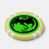 Zwart Dragon groen geel 500 gestreepte poker chip (Enkel)