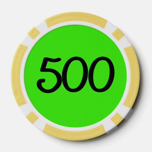 Zwart Dragon groen geel 500 gestreepte poker chip (Achterkant)