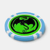 Zwart Dragon groen lt blauw 50 gestreepte poker ch Poker Chips (Enkel)